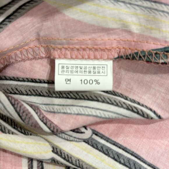 Sorry, Too Much Love Saguaro Cactus Print Cotton Shirt Dress With Belt - Pink XL - Picture 9 of 12